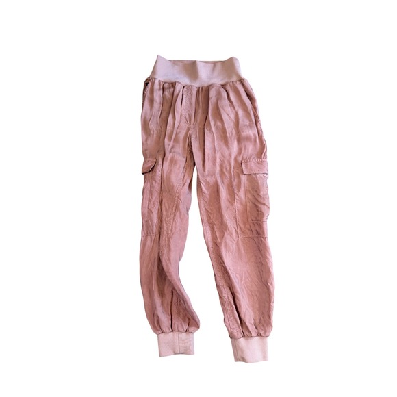 Cinq à Sept Pants - Cinq a Sept Giles Cargo Jogger Pants Rose Pink Cupro Silk Blend Small
